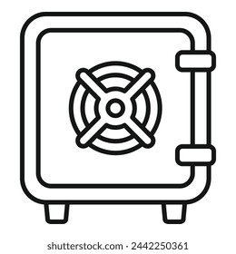 Secured access bank icon outline vector. Key finance. Safe vault cash closed