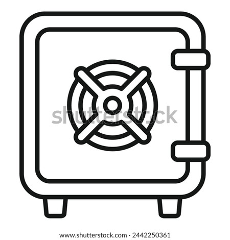 Secured access bank icon outline vector. Key finance. Safe vault cash closed