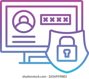 Icono de Vector de Cuenta asegurada. Se puede utilizar para aplicaciones de impresión, móviles y de Web.