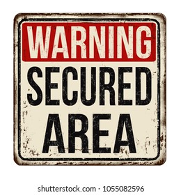 Secured Area Vintage Rusty Metal Sign Stock Vector (Royalty Free ...