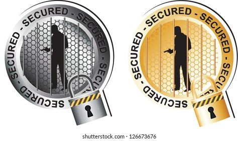 Secured Armed Ma Sticker Silver / Gold