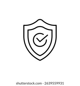 Secured Authorization Outline Icon Depicting Protection And Approval
