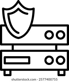 Secured Backup Line Vector Icon Design
