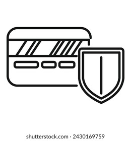 Secured bank card icon outline vector. Alarm identity. Security vigilant