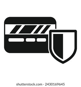 Secured bank card icon simple vector. Alarm identity. Security vigilant