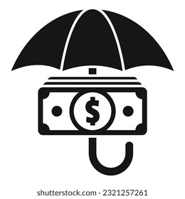 Secured cash icon simple vector. Business risk. Public holder