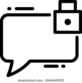 Secured Chat Bubble Icon for Confidential Communication