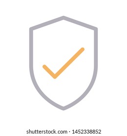secured colour line vctor icon