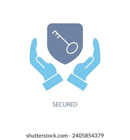 secured concept line icon. Simple element illustration. secured concept outline symbol design.