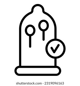 Secured condom icon outline vector. Health control. Birth control