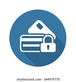 Secured Credit Card Icon. Flat Design. Business Concept. Isolated Illustration.