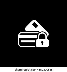 Secured Credit Card Icon. Flat Design. Business Concept. Isolated Illustration.