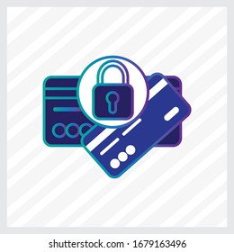 Secured Credit Card Icon on blue color