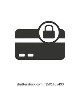Secured Credit card - secure payment - Locked credit card protection - icon vector 