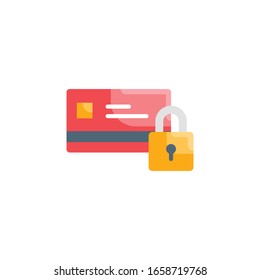 Secured Credit Card Vector Flat Illustration. Banking and Finance icon