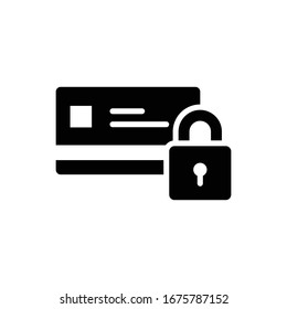 Secured Credit Card Vector Style illustration. Business and Finance Filled  Icon.