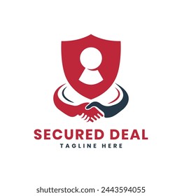 Secured deals security shield lock creative modern design vector logo template