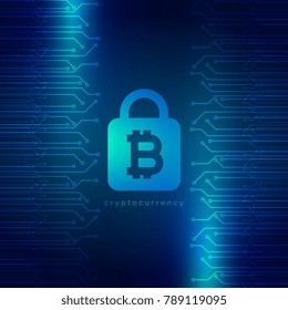secured digital internet cryptocurrency bitcoin background