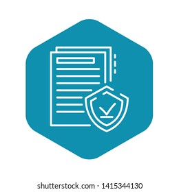 Secured doc paper icon. Outline secured doc paper vector icon for web design isolated on white background