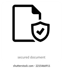 secured document and safety icon concept