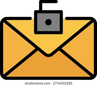 Icono de correo electrónico seguro: sobre con candado