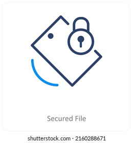 Secured File And Safety Icon Concept