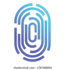 Secured fingerprint icon. Cartoon of secured fingerprint vector icon for web design isolated on white background