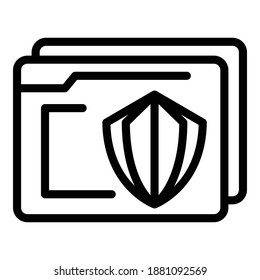 Secured folder control icon. Outline secured folder control vector icon for web design isolated on white background