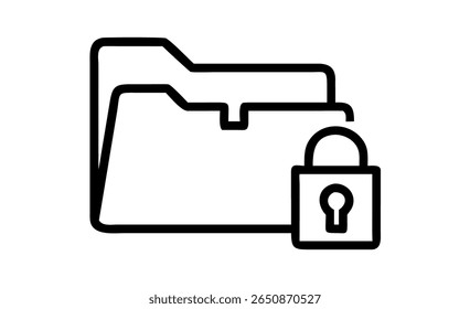  secured folder icon with lock symbolizing data protection and confidentiality 