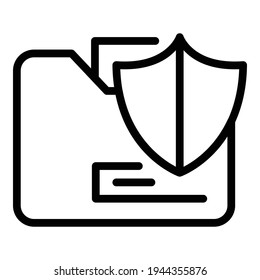 Secured folder icon. Outline secured folder vector icon for web design isolated on white background