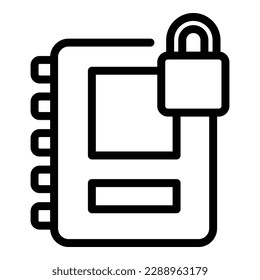 Secured folder icon outline vector. Security guard. Officer security