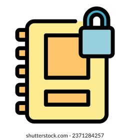 vector de contorno de icono de carpeta segura. Guardia de seguridad. Nivel de color de seguridad del agente