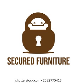 secured furniture flat minimalist logo design