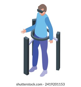 Secured game metaverse icon isometric vector. Crypto screen. Tech game