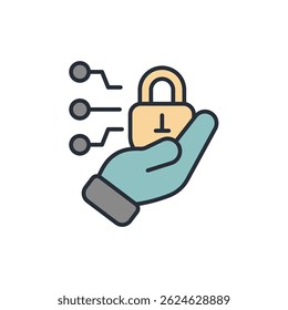 secured icon collection .design style with background