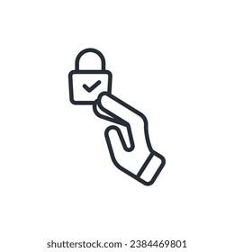 secured icon. vector.Editable stroke.linear style sign for use web design,logo.Symbol illustration.