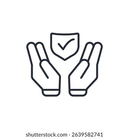 secured icon. vector.Editable stroke.linear style sign for use web design,logo.Symbol illustration.