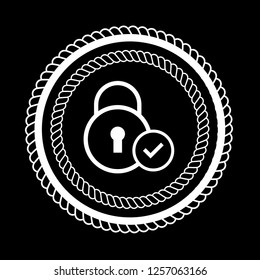 secured icon,emblem, label, badge,sticker, logo. Designed for your web site design, logo, app, UI. lock and check icon.