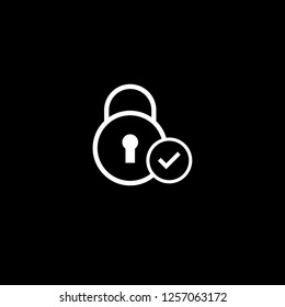 secured icon,emblem, label, badge,sticker, logo. Designed for your web site design, logo, app, UI. lock and check icon.