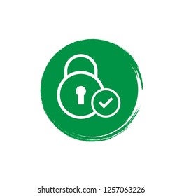 secured icon,emblem, label, badge,sticker, logo. Designed for your web site design, logo, app, UI. lock and check icon.