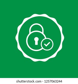secured icon,emblem, label, badge,sticker, logo. Designed for your web site design, logo, app, UI. lock and check icon.