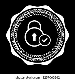 secured icon,emblem, label, badge,sticker, logo. Designed for your web site design, logo, app, UI. lock and check icon.