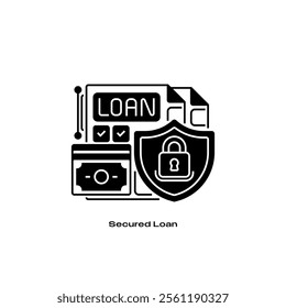 Secured Loan Line Icon. linear style sign for mobile concept and web design. Outline vector icon.