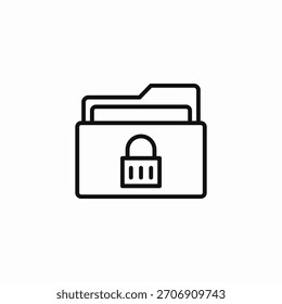 secured locked folder icon sign vector