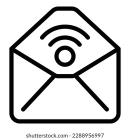 vector de contorno de icono de correo seguro. Sistema en línea. Internet de seguridad