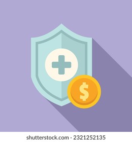 Secured money icon flat vector. Business money. Security finance