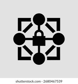 Secured network connection graphic representing data protection and cyber security