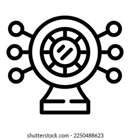 Secured network icon outline vector. Cyber crime. Password security