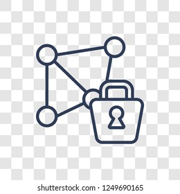 Secured network icon. Trendy linear Secured network logo concept on transparent background from Programming collection