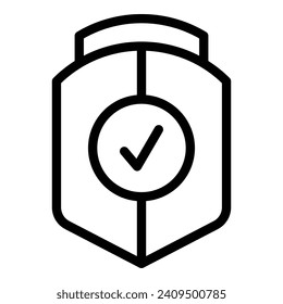 Secured online education icon outline vector. Computer learning. School program